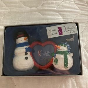 Christmas snowman picture frame ornament